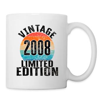 Year of birth 2008 Vintage Limited Edition Retro - Mug - white - Right