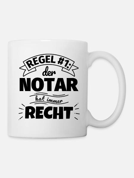 Notar Geschenke – Hat immer Recht - Tasse - Weiß