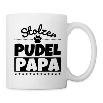 Pudel lustig Herrchen Hund - Tasse - Weiß - Rechts