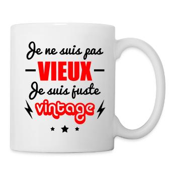 pas vieux vintage, cadeau d'anniversaire - Mug blanc - blanc - Droite