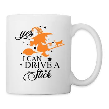 Oui, je peux conduire un bâton - Mug blanc - blanc - Droite