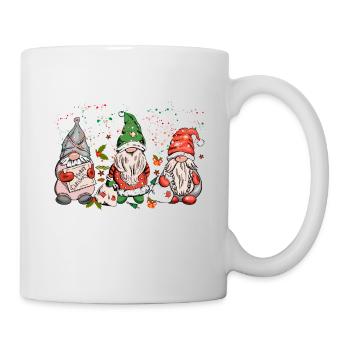 Cute Xmas Gnomes In Plaid Hats, Christmas Gnomes - Mug - white - Right