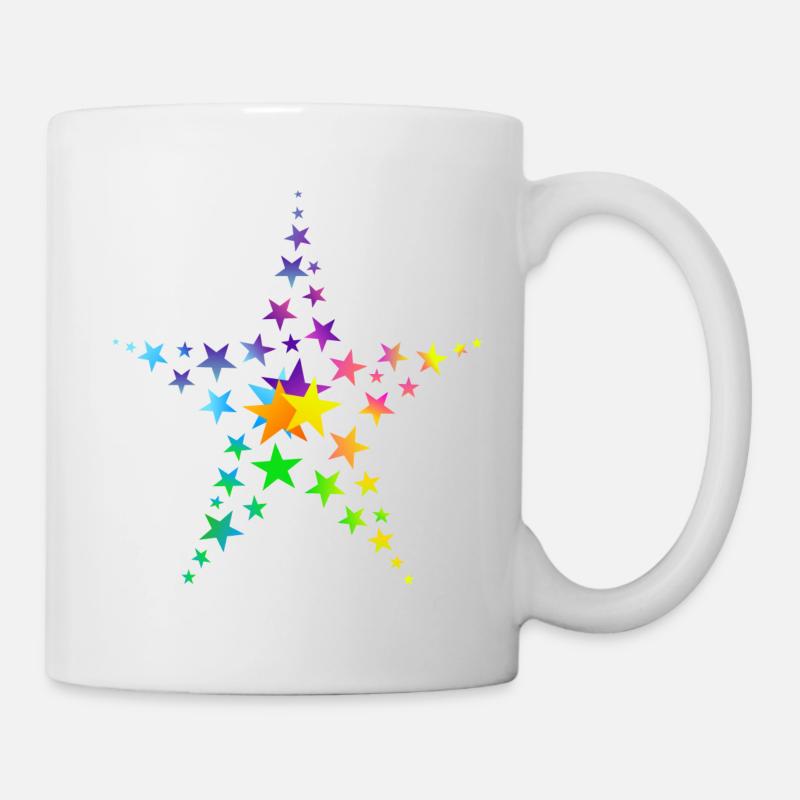 Étoiles étoiles colorées beaucoup d’étoiles - Mug blanc - blanc