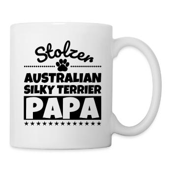 Australian Silky Terrier lustig Herrchen Hund - Tasse - Weiß - Rechts