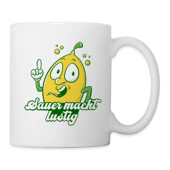 Sauer macht lustig - Die Zitrone - Tasse - Weiß - Rechts