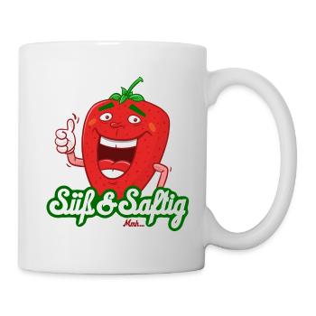 Erdbeere - Süß und saftig - Tasse - Weiß - Rechts