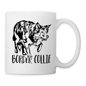 BORDER COLLIE Portrait Chiens de troupeau Chiens Wilsigns - Mug blanc - blanc - Droite
