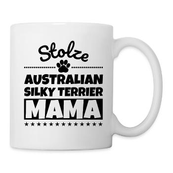 Stolze Australian Silky Terrier Mama - Tasse - Weiß - Rechts