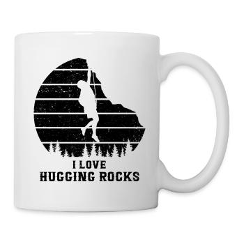 I Love Hugging Rocks Bouldering Rock Boulder Climb - Tasse - Weiß - Rechts