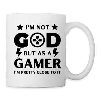 JE NE SUIS PAS DIEU MAIS EN TANT QUE JOUEUR dicton de jeu - Mug blanc - blanc - Droite