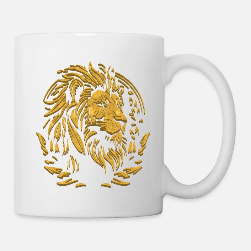 Lion d’or | Tête de Lion Or - Mug blanc - blanc