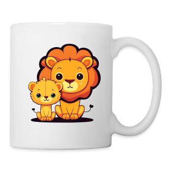 Kleiner Bruder Großer Bruder Löwen Brüder Löwe - Tasse - Weiß - Rechts