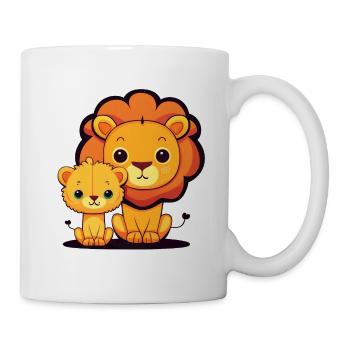 Kleiner Bruder Großer Bruder Löwen Brüder Löwe - Tasse - Weiß - Rechts