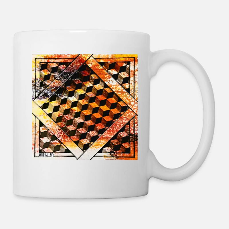 Cube Orange - Tasse - Weiß