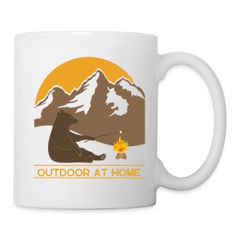 OUTDOOR Bear - Camping - Mountains - Hiking - Mug - white - Right