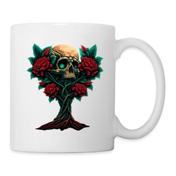 Tree with skull and roses - Mug - white - Right