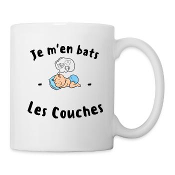 Je m'en bats les couches - Mug blanc - blanc - Droite