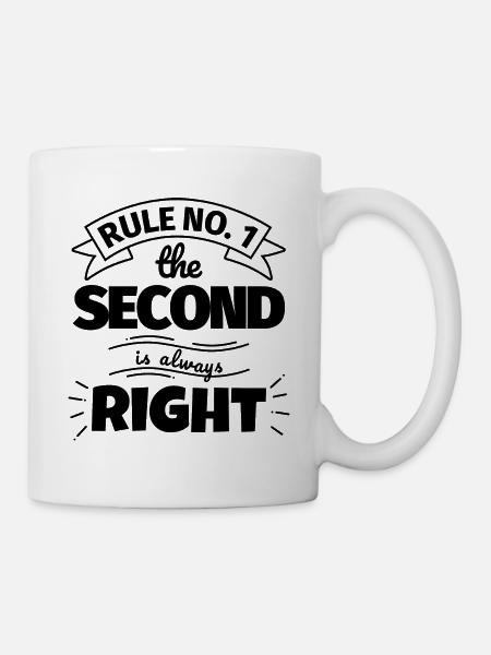 SECOND lustiges Geschenk - Tasse - Weiß
