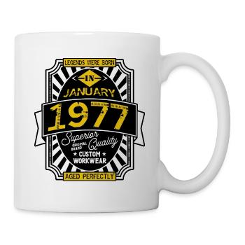 1977 JANUARY - Mug blanc - blanc - Droite
