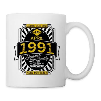 1991 APRIL - Tasse - Weiß - Rechts
