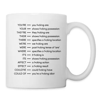 L'anglais peut être difficile... - Mug blanc - blanc - Droite