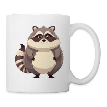 Fat Raccoon Animal Funny Forest Obese - Mug - white - Right