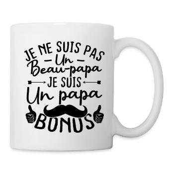 Je ne suis pas un beau papa je suis un papa bonus - Mug blanc - blanc - Droite