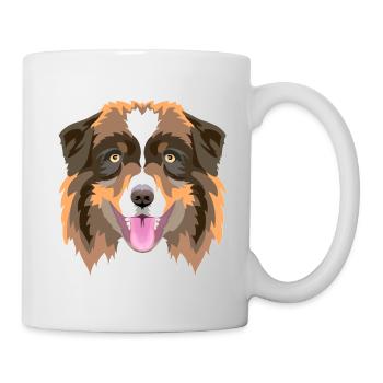 Roter Australian Shepherd - Tasse - Weiß - Rechts