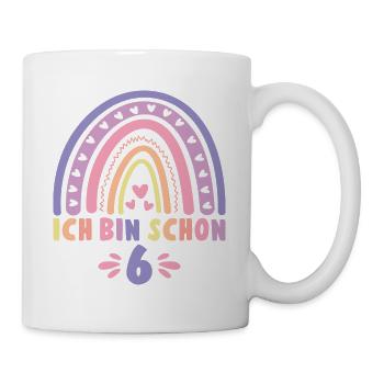Ich bin schon 6 - 6 Geburtstag Mädchen Geschenk - Tasse - Weiß - Rechts