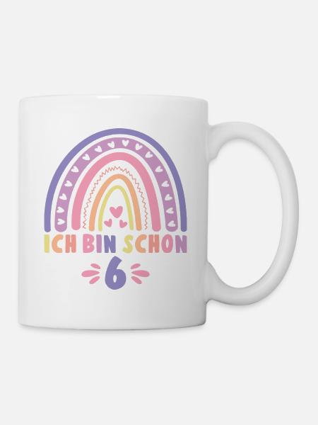 Ich bin schon 6 - 6 Geburtstag Mädchen Geschenk - Tasse - Weiß