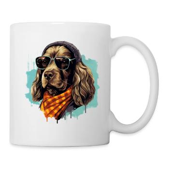 Spaniel Silhouette | Bold Dog Design Streetwear - Tasse - Weiß - Rechts