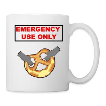 Brezel Nur für den Notfall - Tasse - Weiß - Rechts