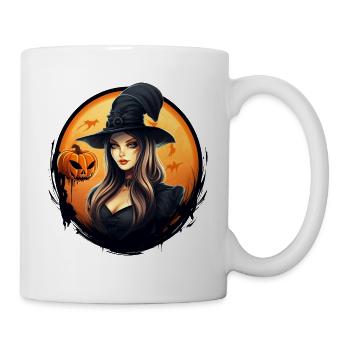 Kleine Halloween Hexe - Tasse - Weiß - Rechts