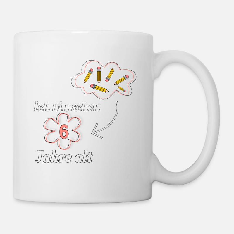 Ich bin schon 6 Wolke - Tasse - Weiß
