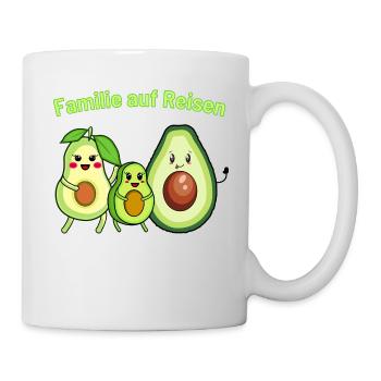 Avocado Familie auf Reisen - Tasse - Weiß - Rechts