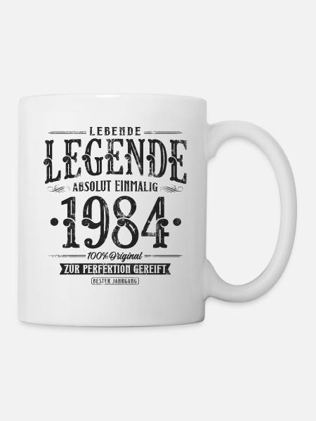 1984 Jahrgang Geburtstag Geschenk Lebende Legende - Tasse - Weiß