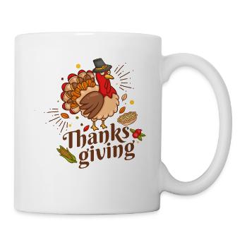 Funny turkey ,Thanksgiving Day - Mug - white - Right