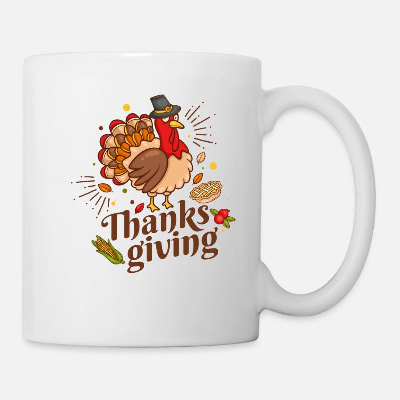 Funny turkey ,Thanksgiving Day - Mug - white