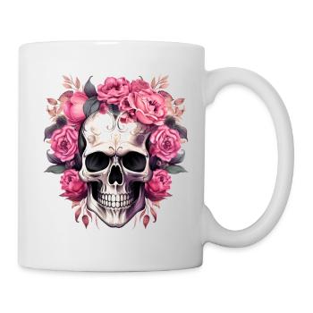 Squelette de fleur gothique Vintage rose - Mug blanc - blanc - Droite