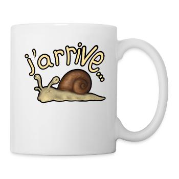 j'arrive escargot - Mug blanc - blanc - Droite