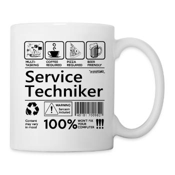 Servicetechniker Skills, schwarze Schrift - Tasse - Weiß - Rechts