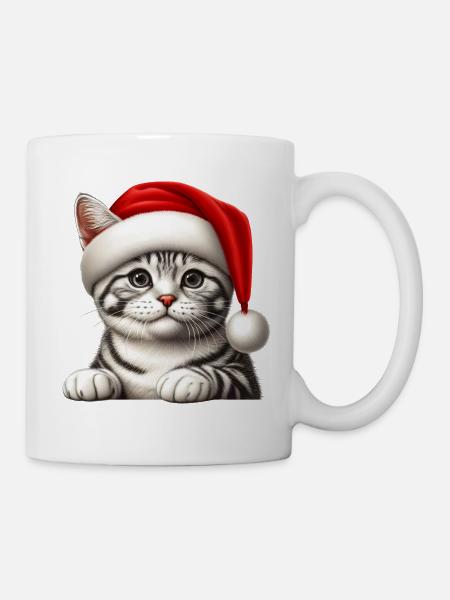 Katze Heiligabend Geist - Tasse - Weiß
