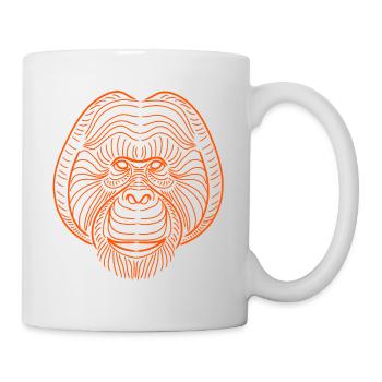 Orang Utan Gesicht Indonesien - Tasse - Weiß - Rechts