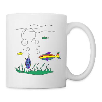 Fische im Meer - Tasse - Weiß - Rechts