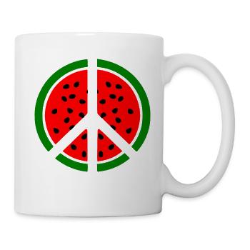 Watermelon peace symbol - Mug - white - Right