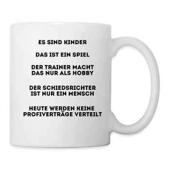 Fußball Regeln auf Fußballplatz für Eltern - Tasse - Weiß - Rechts