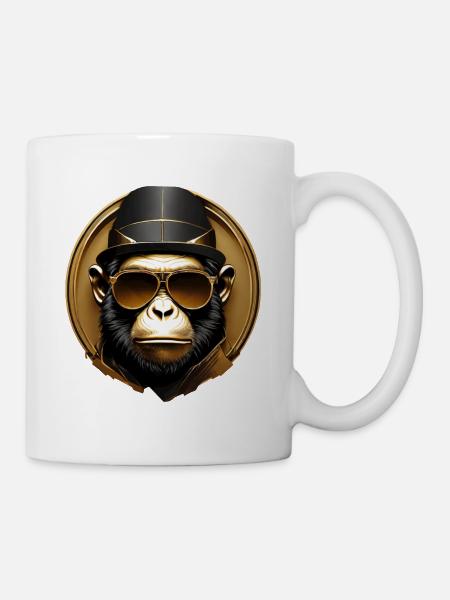 Gorille d’or Gentleman - Mug blanc - blanc