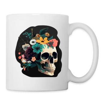 Human Skull & Flowers 8 - Mug - white - Right
