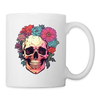 Human Skull & Flowers 3 - Mug - white - Right
