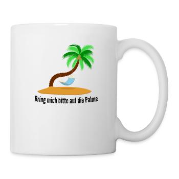 Bring mich bitte auf die Palme, Einsame Insel - Tasse - Weiß - Rechts